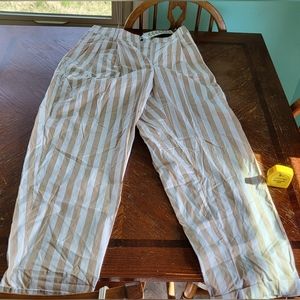 Urban outfitters striped tan / cream and white pants